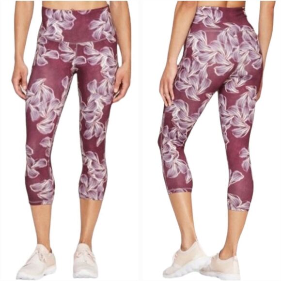 ☔️🔺️Champion Maroon Orchid Print Athletic Pants Medium - Picture 1 of 10